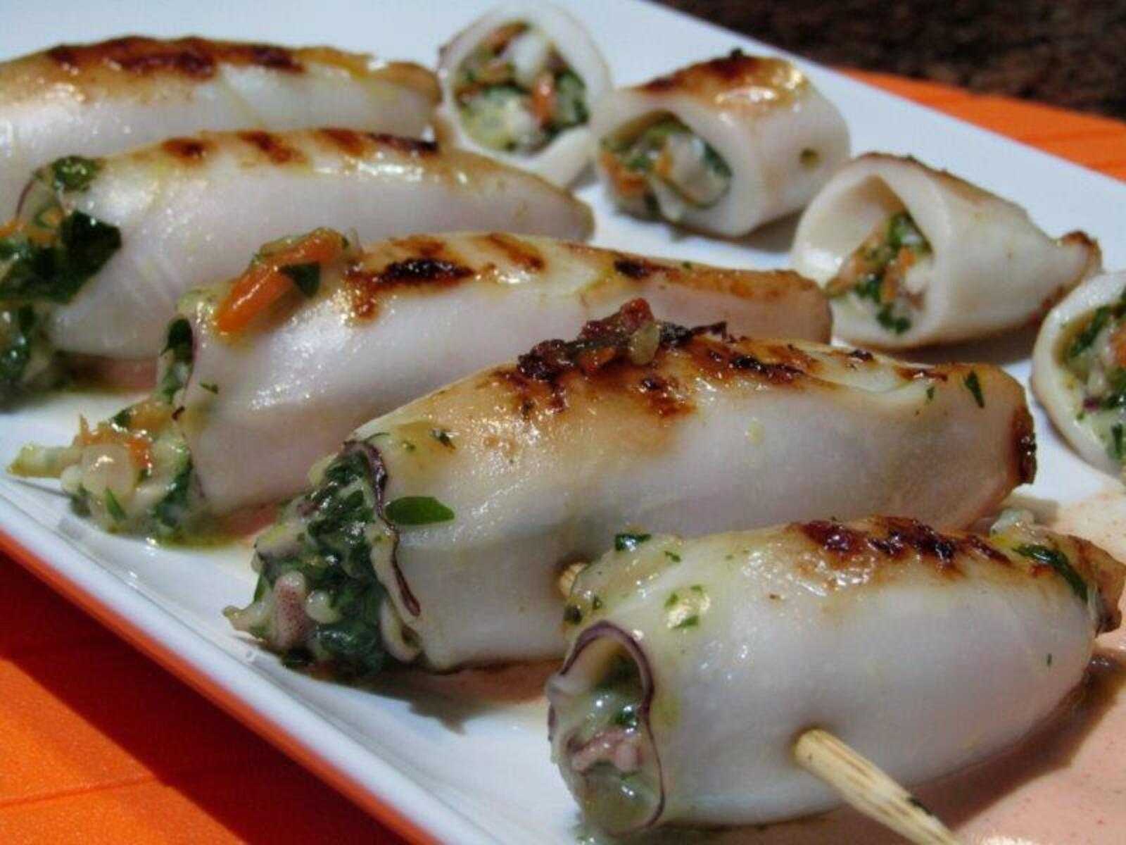 Фаршированные кальмары — самые вкусные рецепты приготовления