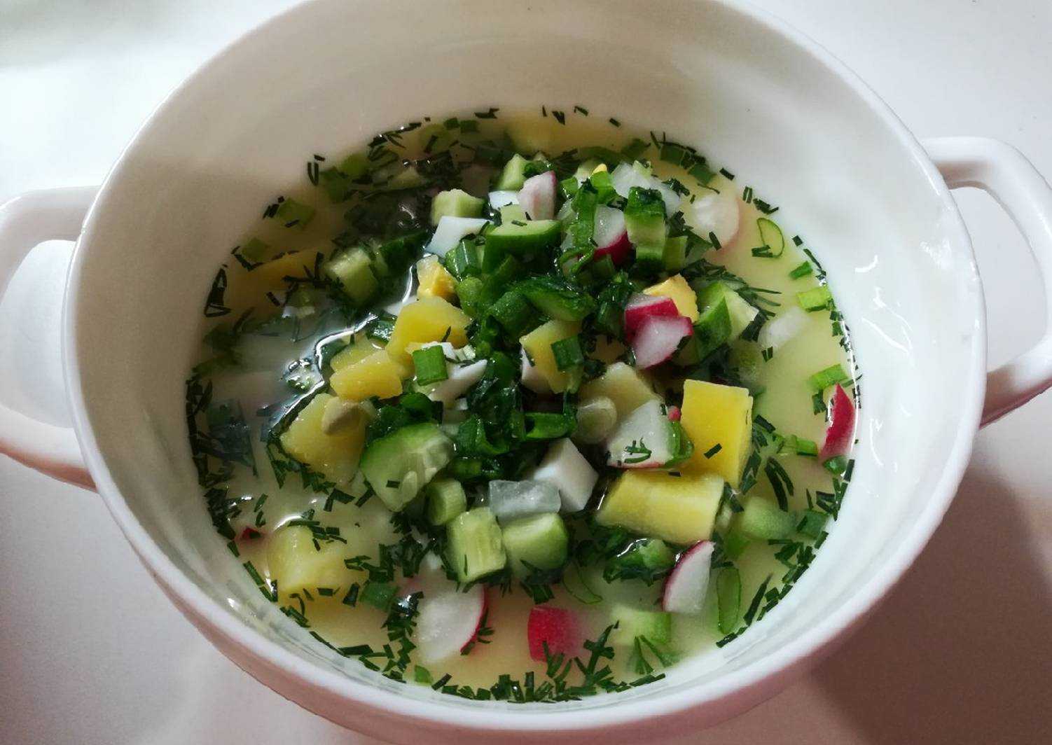 Окрошка "пикантная":  вкус, который запоминается надолго - пошаговый рецепт приготовления с фото
