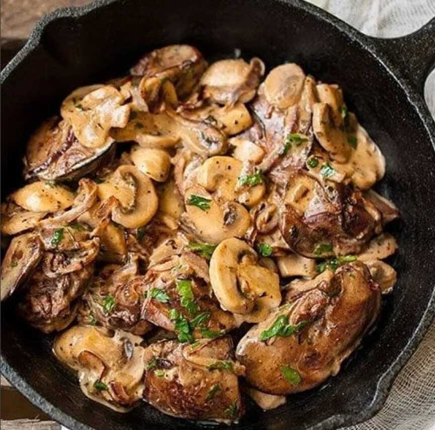 Что приготовить на гарнир к печени куриной в сметане