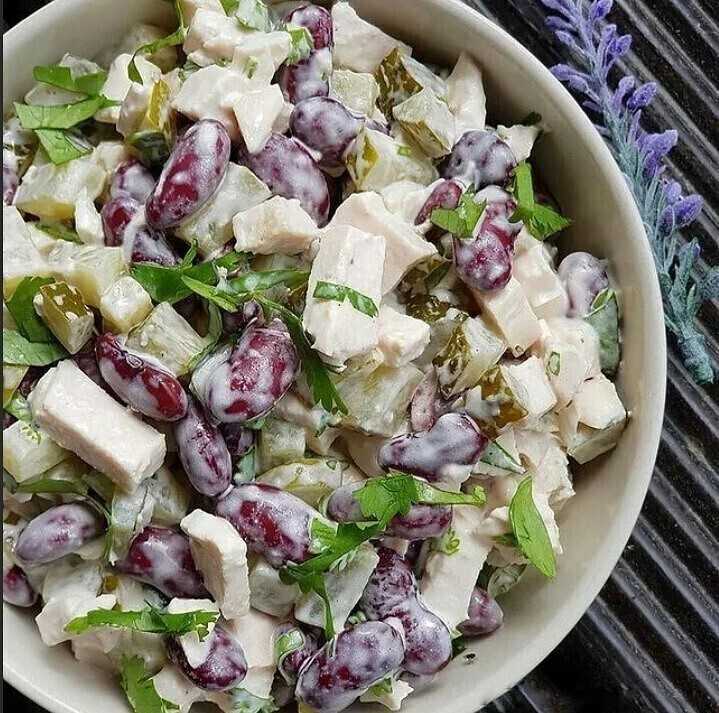 Салат с фасолью и сухариками – 20 очень вкусных и простых рецептов с фото