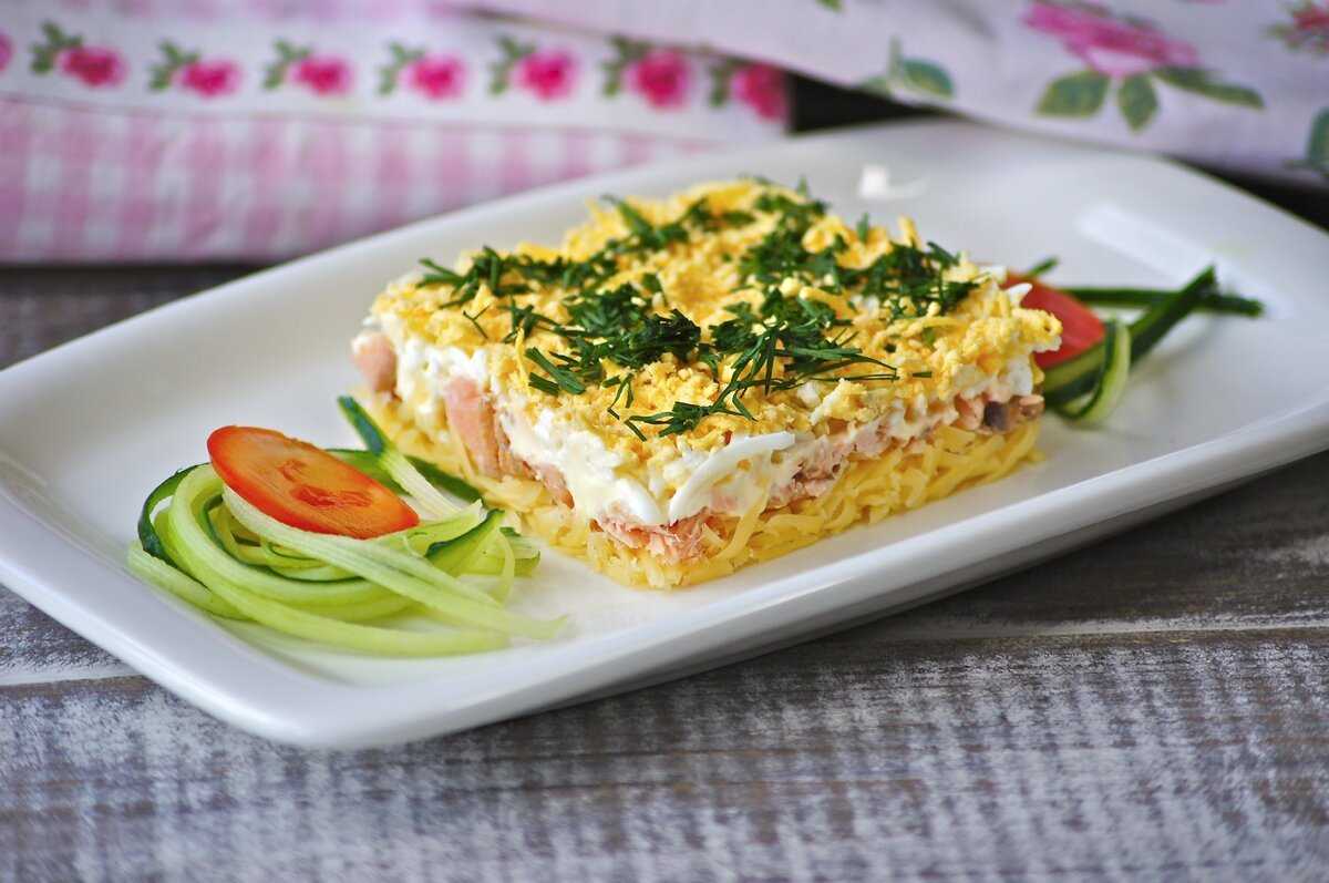 Салат мимоза с горбушей: рецепт приготовления с фото