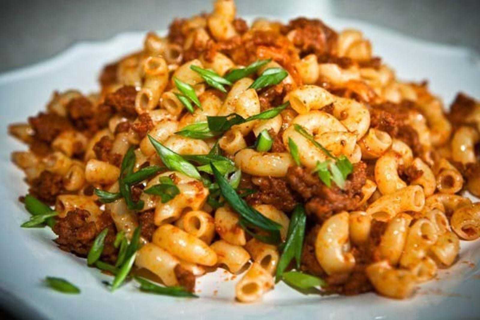 Макароны по-флотски с грибами