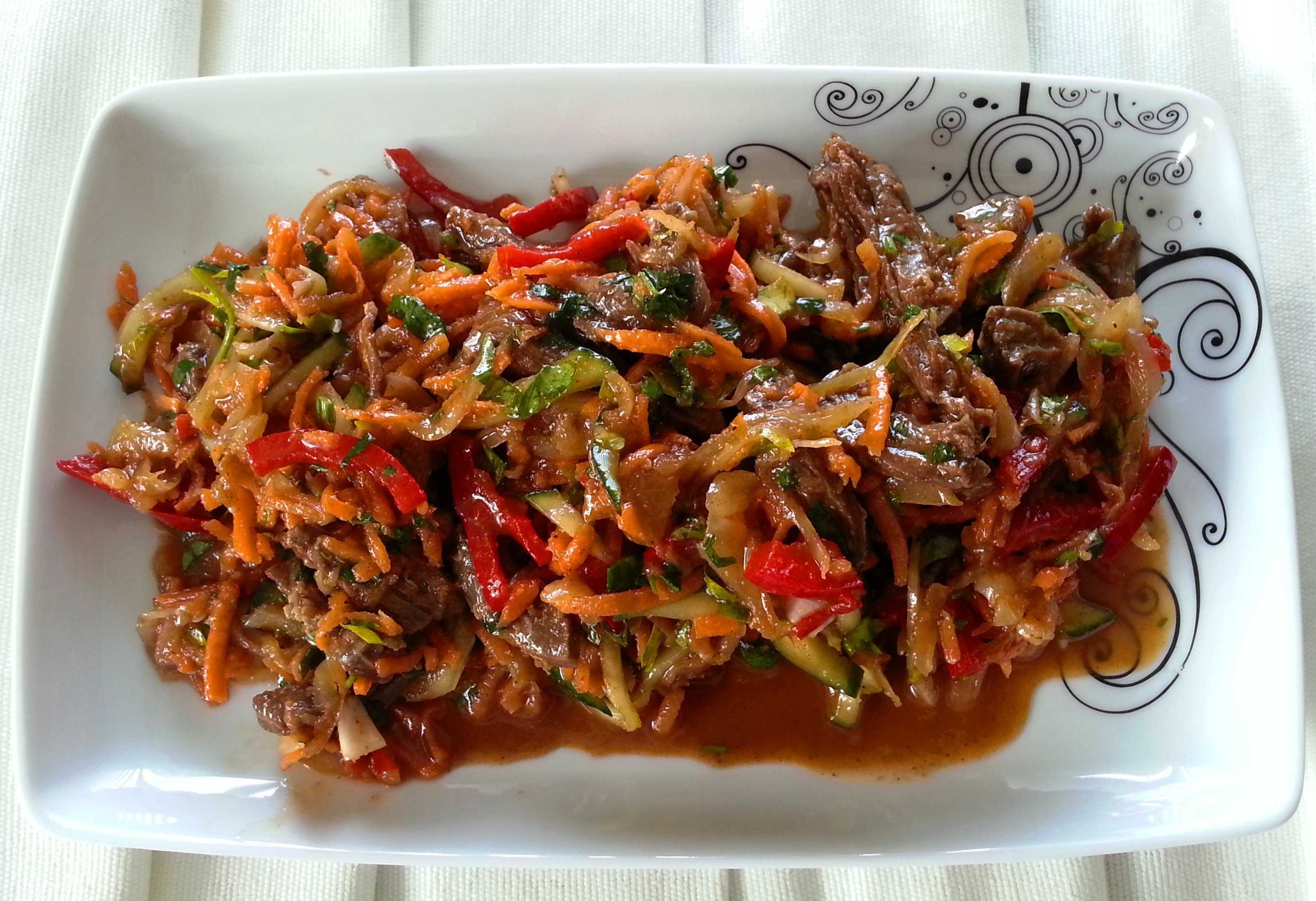 Огурцы с мясом по-корейски
