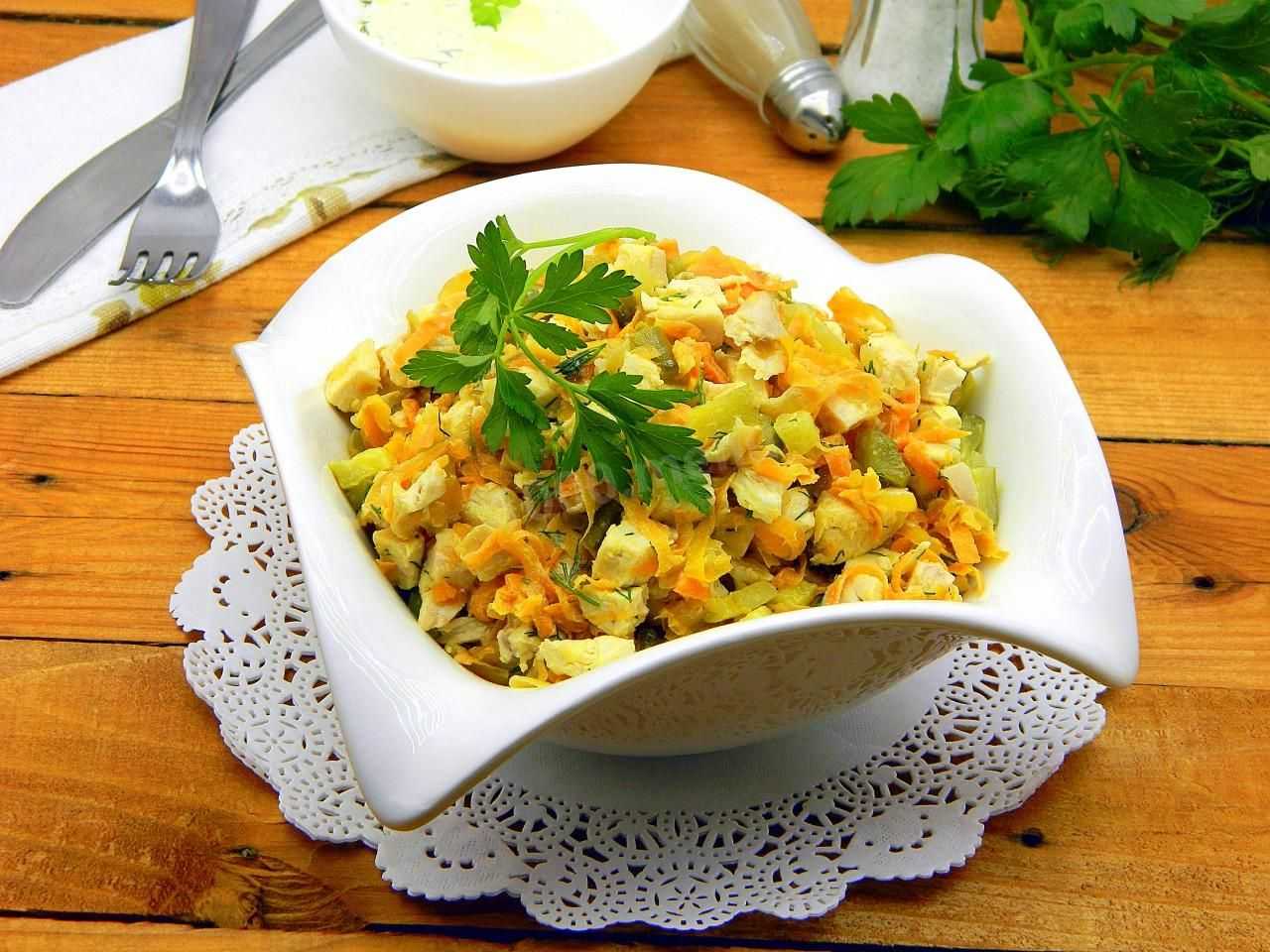 Обжорка салат рецепт с копченой курицей