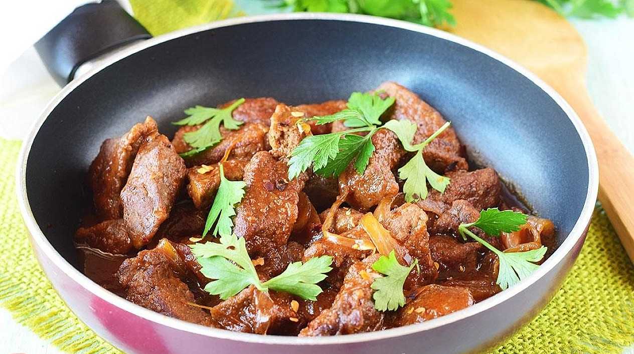 Рецепт жареной печени говяжьей большим куском