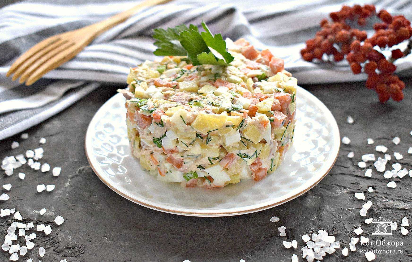Рыбные салаты. рыбный салат с рисом и грибами. | шедевры кулинарии